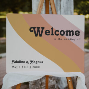 Modern Retro 70's Rainbow Welcome Foam Board