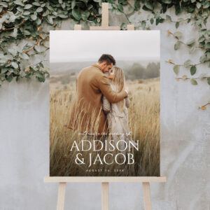 Modern Simple Type Names Photo Wedding Welcome Foam Board