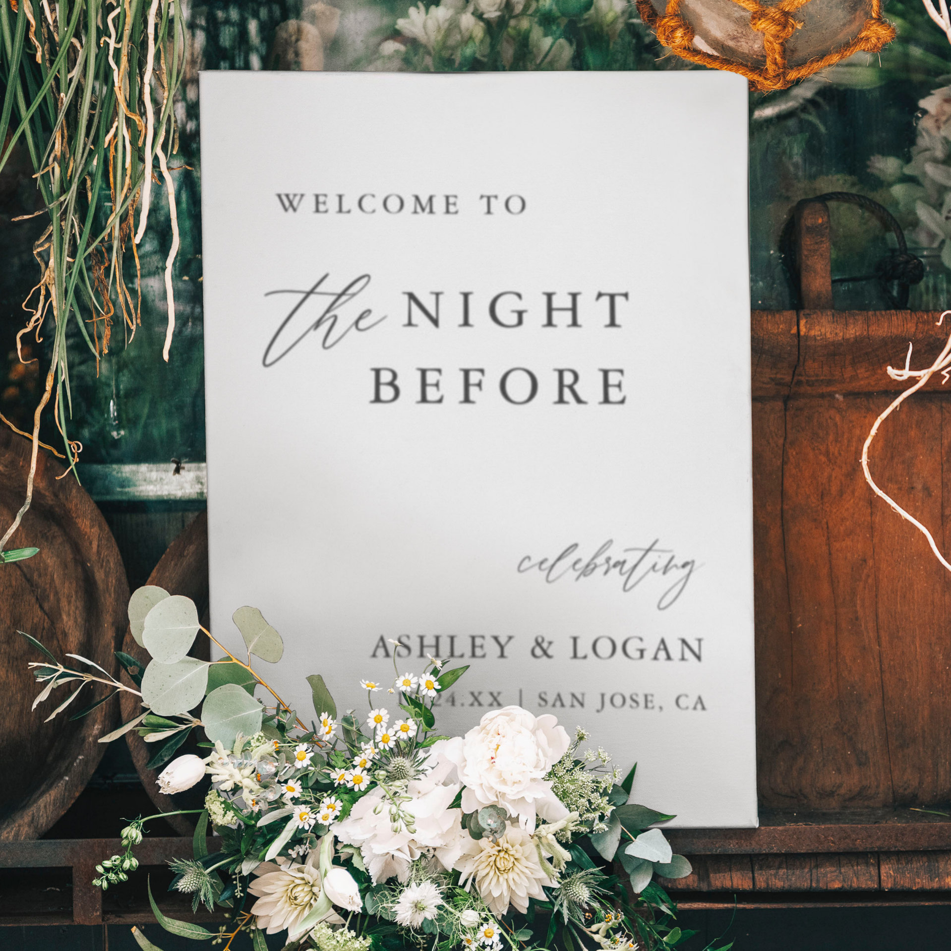 Modern The Night Before Rehearsal Dinner Welcome Foam Board