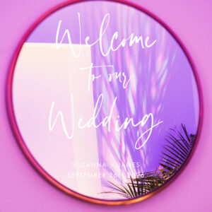 Modern White Calligraphy Wedding Welcome Window Cling