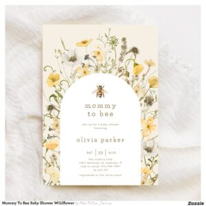 Mommy To Bee Baby Shower Wildflower Invitation