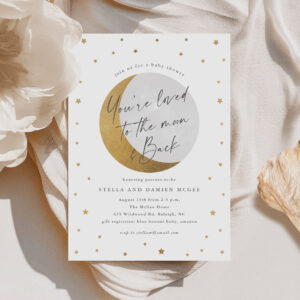 Moon and Stars Baby Shower Invitation