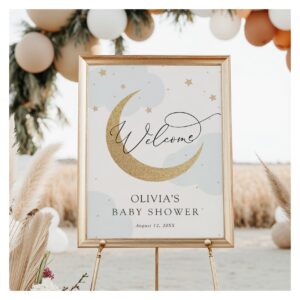 Moon and Stars Baby Shower Welcome Sign