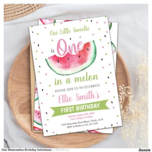 One Watermelon Birthday Invitations