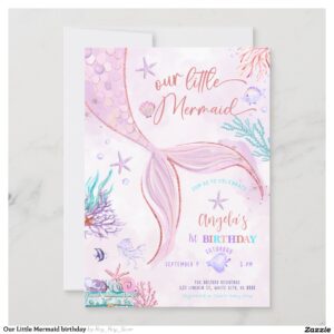 Our Little Mermaid birthday Invitation