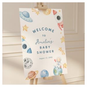 Out of This World Outer Space Baby Shower Welcome Foam Board