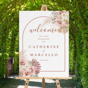 Pampas Grass Terracotta Wedding Welcome Sign