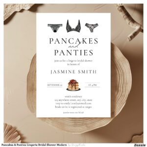 Pancakes & Panties Lingerie Bridal Shower Modern  Invitation