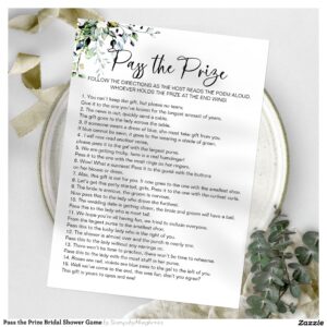 Pass the Prize Bridal Shower Game Invitation