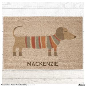 Personalized Name Dachshund Dog Fiber Doormat
