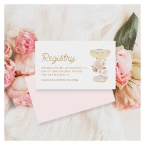 Petals and Prosecco Bridal Shower Registry Enclosure Card