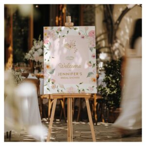 Petals and Prosecco Pink Bridal Shower Welcome Foam Board