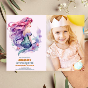 Photo Mermaid Birthday Under The Sea Party Invitation