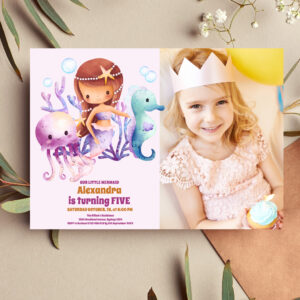 Photo Mermaid Birthday Under The Sea Party Invitation