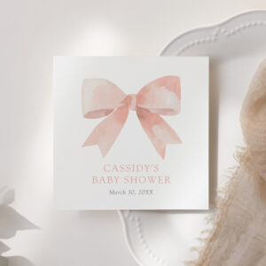 Pink Bow Baby Shower Napkins