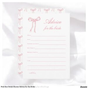 Pink Bow Bridal Shower Advice for the Bride