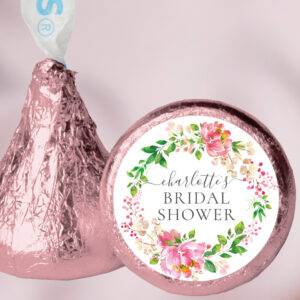 Pink Floral Bridal Shower Hershey?'s Kisses?