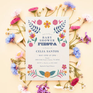 Pink Yellow Mexican Fiesta Baby Shower Invitation