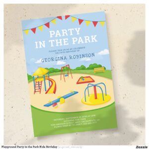 Playground Party in the Park Kids Birthday Invitation