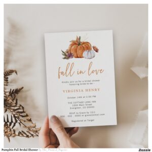 Pumpkin Fall Bridal Shower Invitation
