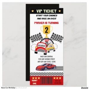 Race Car Birthday Invitation
