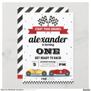 Race Car Birthday Invitation