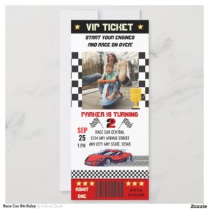 Race Car Birthday Invitation