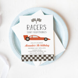 Race Car Birthday Invitation