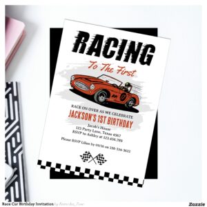 Race Car Birthday Invitation