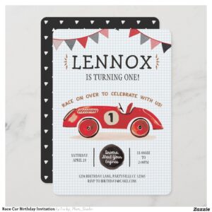 Race Car Birthday Invitation