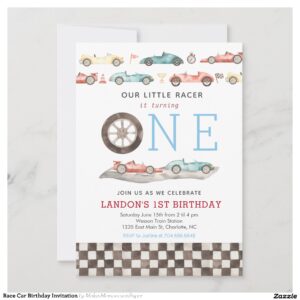 Race Car Birthday Invitation