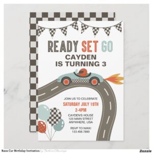 Race Car Birthday Invitation