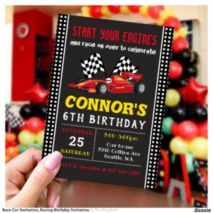 Race Car Invitation, Racing Birthday Invitation