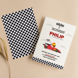 Race Car Racing Boy Birthday Party Invitation