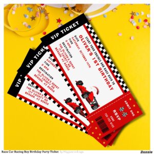 Race Car Racing Boy Birthday Party Ticket  Invitation