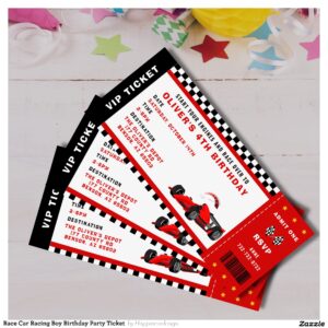Race Car Racing Boy Birthday Party Ticket  Invitation
