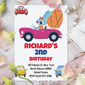 Race Car Racing Kid's Birthday Theme Invitation