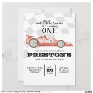 Race on over, Racing Birthday Invitation, Racing  Invitation