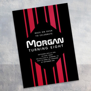 Race on Over Racing Cars Birthday Party Invitation