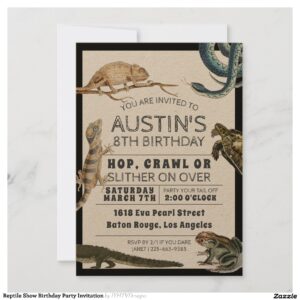 Reptile Show Birthday Party Invitation
