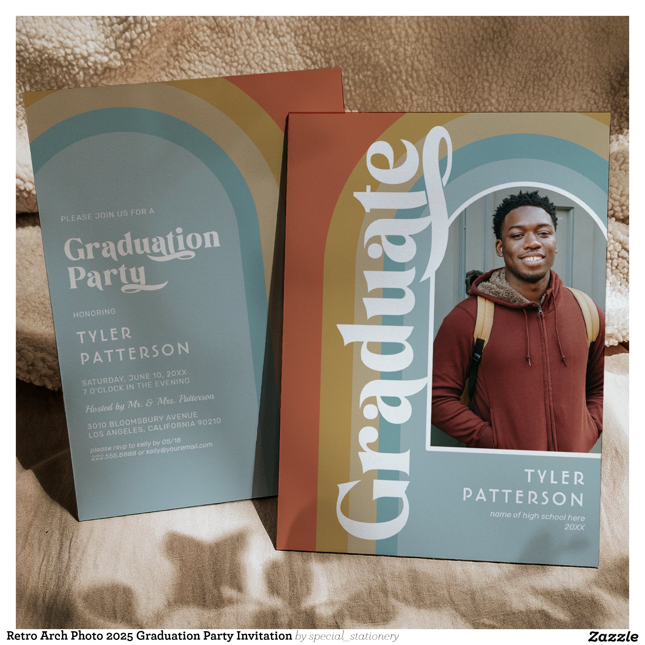 Retro Arch Photo 2025 Graduation Party Invitation