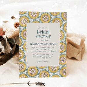 Retro Boho Mandala Floral Pastel Bridal Shower Invitation