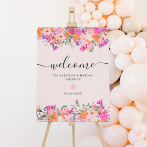 Romantic pastel wild flowers spring welcome foam board