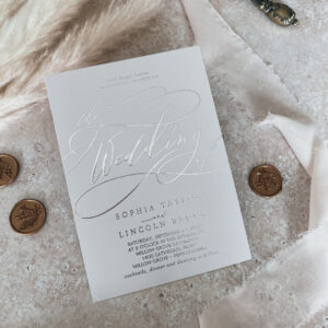 Romantic Silver Foil Gray Flourish The Wedding Of Foil Invitation
