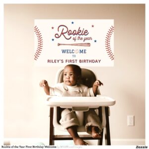 Rookie of the Year First Birthday Welcome Banner