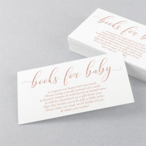 Rose Gold Book Request - Baby Shower Invitation