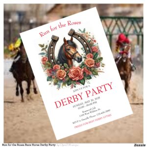 Run for the Roses Race Horse Derby Party Invitation