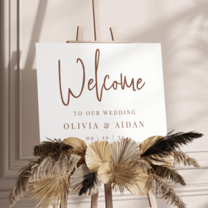 Rust Modern Handwritten Wedding Welcome Sign