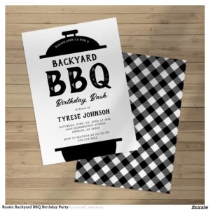 Rustic Backyard BBQ Birthday Party Invitation