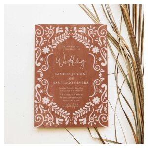 Rustic Terracotta Mexican Wedding Invitation